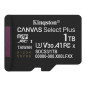 Tarjeta memoria micro secure digital sdxc 1tb kingston canvas select p