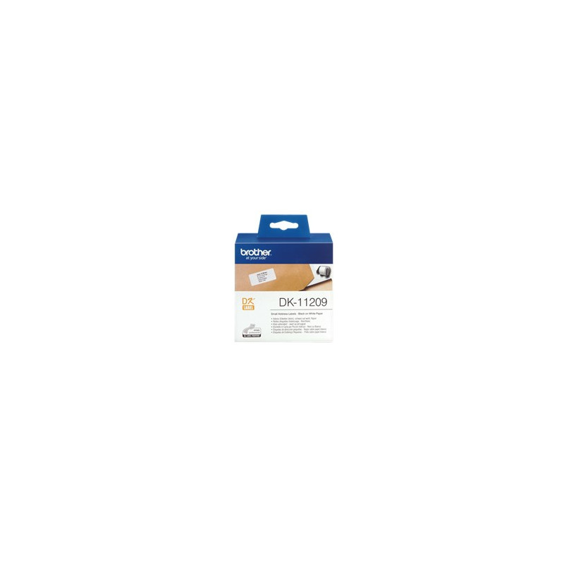 Etiquetas papel precortada brother dk11209 29 x 62 mm 400e ql - 500a ql - 500bw ql - 560 ql - 570 ql - 580n ql - 1050
