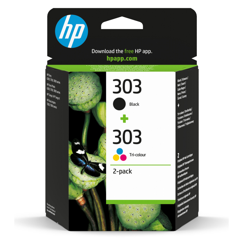 HP Paquete de 2 cartuchos de tinta Original 303 negro/tricolor