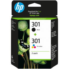 HP Pack de ahorro de 2 cartuchos de tinta original 301 negro/Tri-color