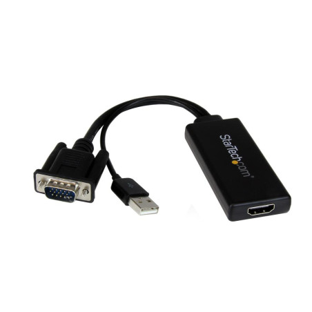 Adaptador vga a hdmi startech macho - hembra - negro + alimentacion us