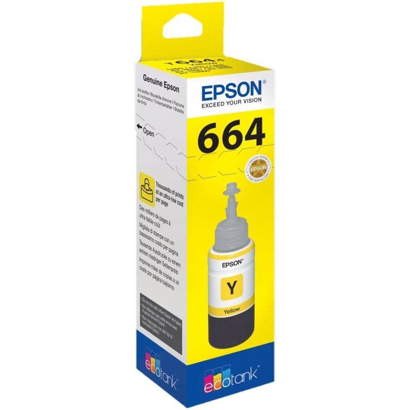 Epson Botella Tinta Ecotank T6641 Amarillo Epson Botella Tinta Ecotank T6641 Amarillo