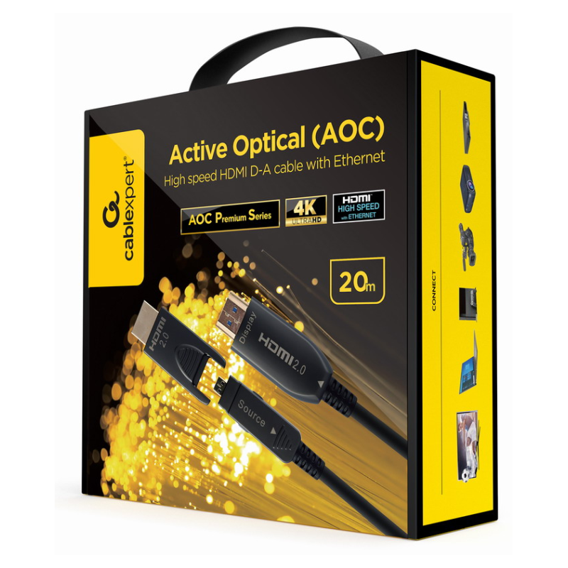 Gembird CCBP-HDMID-AOC-20M cable HDMI HDMI tipo A (Estándar) Negro