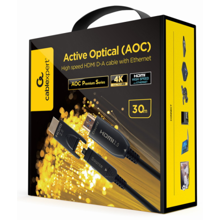 Gembird CCBP-HDMID-AOC-30M cable HDMI HDMI tipo A (Estándar) HDMI tipo D (Micro) Negro