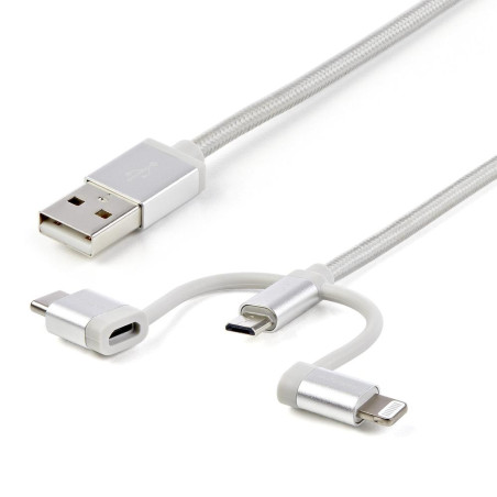 Cable usb tipo a a micro usb - usb tipo c - lightning startech 1m - ma
