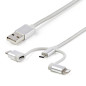 Cable usb tipo a a micro usb - usb tipo c - lightning startech 1m - macho - macho - plata trenzado