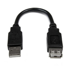 Cable usb tipo a startech 0.15m - macho - hembra - negro
