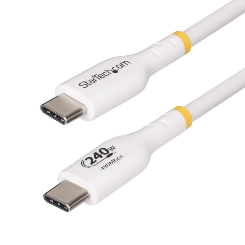 Cable usb tipo c startech 1m - macho - macho - blanco