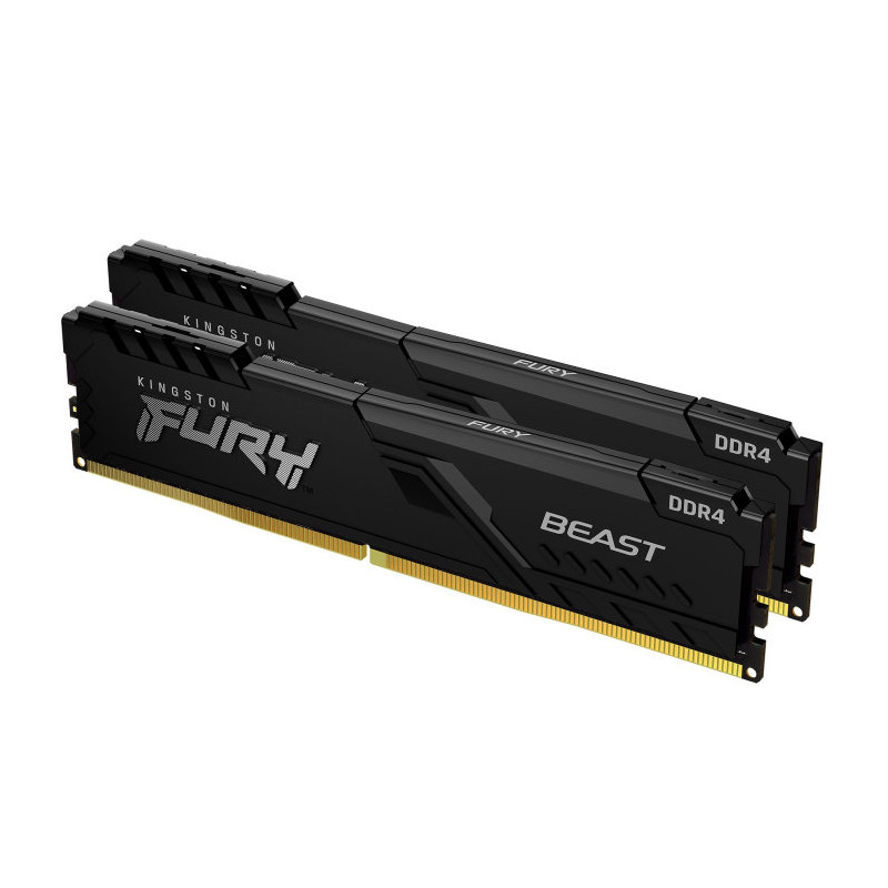 Memoria ram ddr4 32gb 2x16gb kingston - 3200mhz - pc4 - 25600 - fury beast - negro
