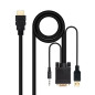 Cable conversor nanocable hdmi a vga+audio+usb - 1.8 m - negro