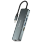 AISENS USB-C Dock 5 en 1, USB-C a 1xHDMI, 1xRJ45, 2xUSB, 1xPD, Gris, 1