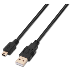 AISENS A101-0024 cable USB USB 2.0 1 m USB A Mini-USB B Negro