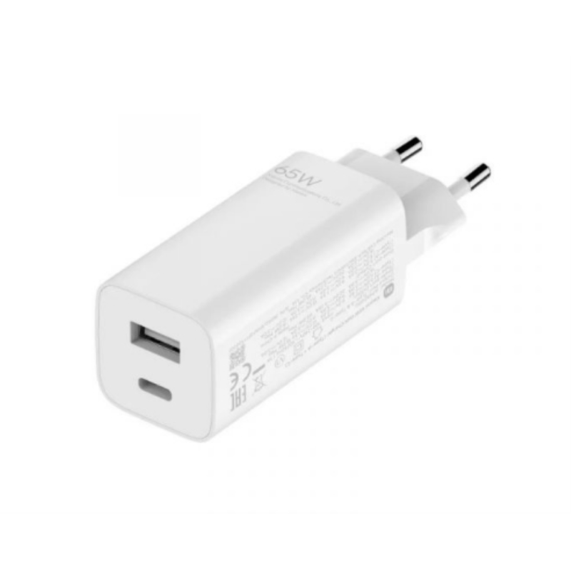 Cargador usb xiaomi 65 w gan 1x usb a 1x tipo - c 1m