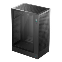 Caja ordenador gaming deepcool ch170 plus matx cristal templado negra