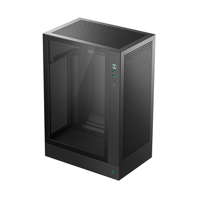 Caja ordenador gaming deepcool ch170 plus matx cristal templado negra