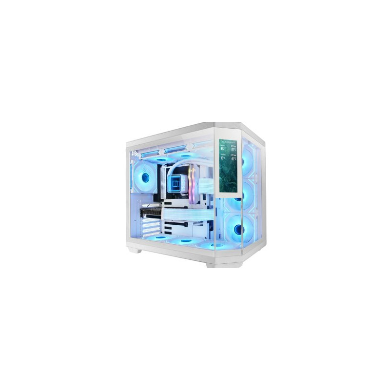 Caja ordenador mars gaming mc3tcorelcdw atx cristal templado blanca