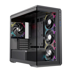 Caja ordenador gaming einarex zm800 matx rgb cristal templado negra
