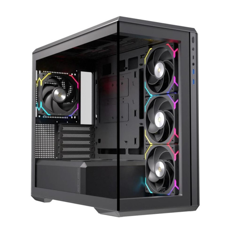 Caja ordenador gaming einarex zm800 matx rgb cristal templado negra