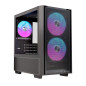 Caja ordenador gaming einarex pm150 matx rgb cristal templado negro