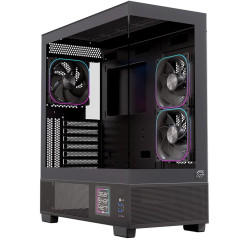 Caja ordenador gaming einarex s501d atx rgb cristal templado negra