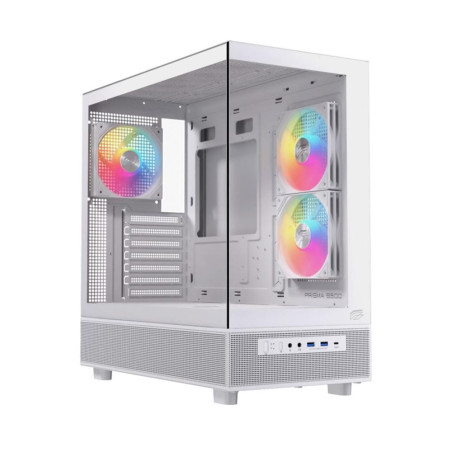 Caja ordenador gaming einarex s500 rgb atx cristal templado blanca