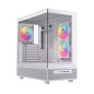 Caja ordenador gaming einarex s500 rgb atx cristal templado blanca