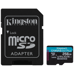 Kingston Technology Tarjeta microSDXC Canvas Go Plus Gen4 de 256 GB, 2