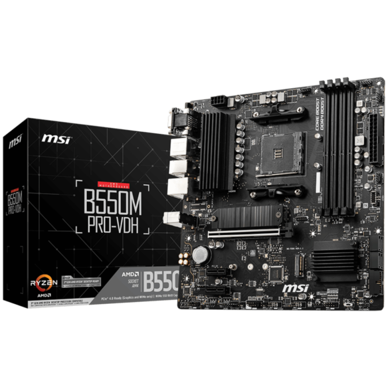 MSI B550M PRO-VDH placa base AMD B550 Zócalo AM4 micro ATX