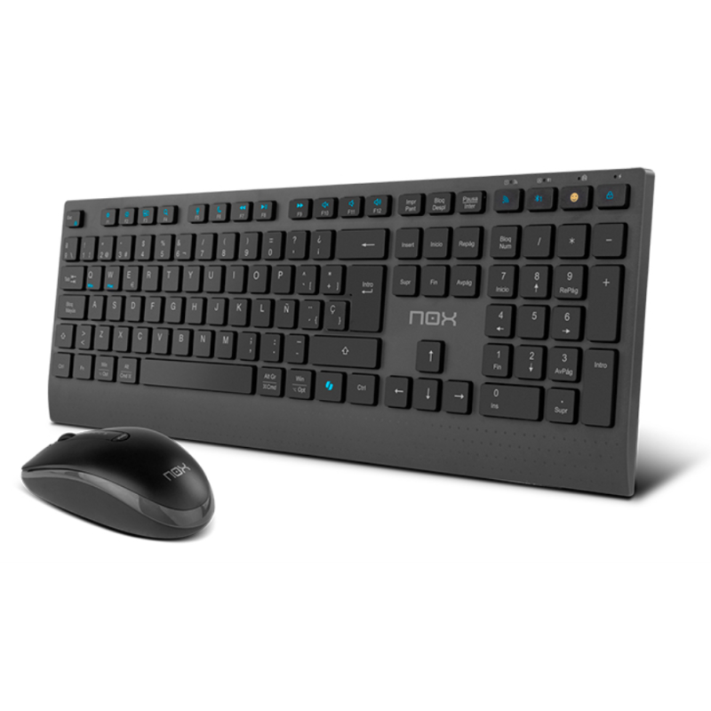 NOX NXLITEDUOSP teclado Ratón incluido Hogar RF Wireless + Bluetooth QWERTY Español Negro