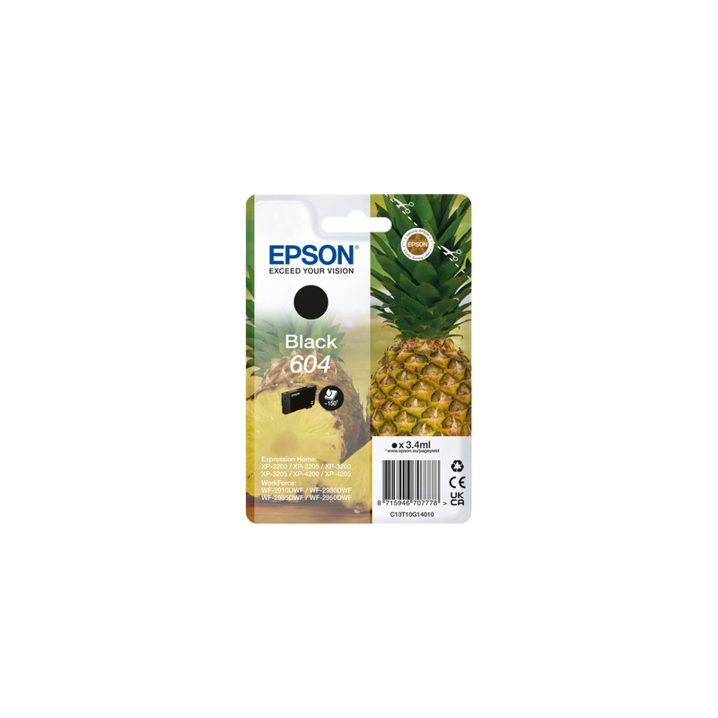Cartucho epson 604 negro c13t10g14010 xp2200 wf - 2910 piña