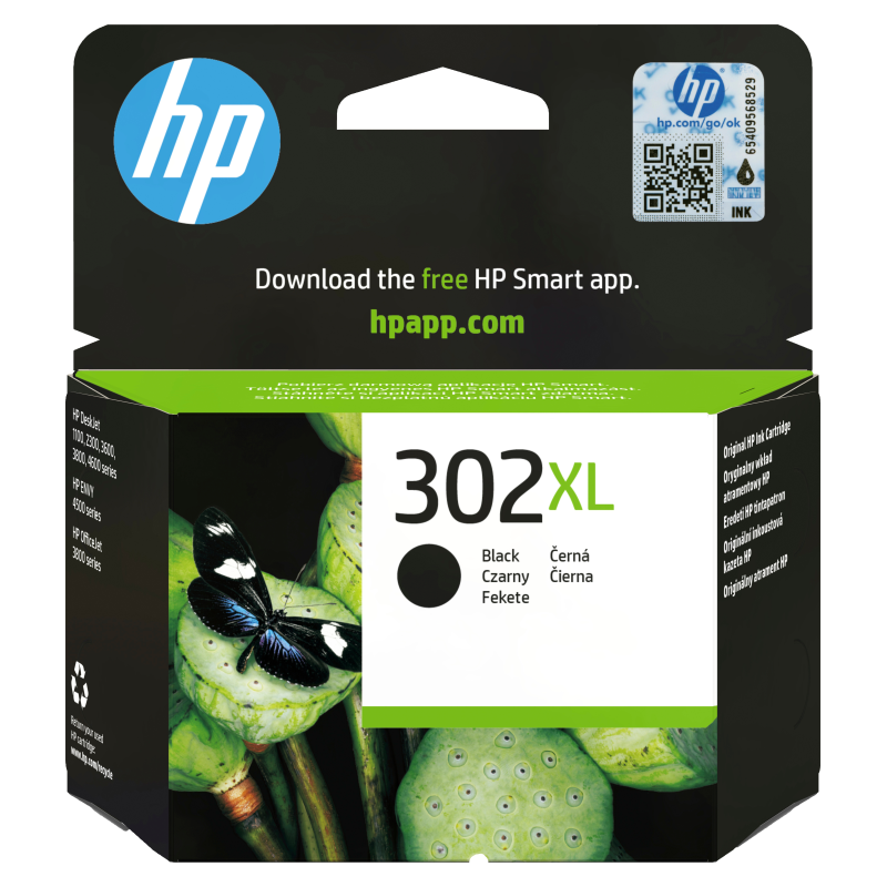 HP Cartucho de tinta original 302XL de alta capacidad negro