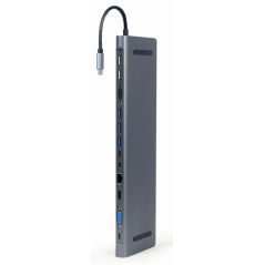 Gembird A-CM-COMBO9-01 base para portátil y replicador de puertos USB 