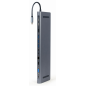 Gembird A-CM-COMBO9-01 base para portátil y replicador de puertos USB 3.2 Gen 1 (3.1 Gen 1) Type-C Gris