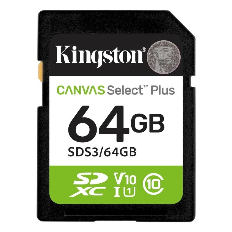 Kingston SD Canvas Select Plus Gen3 64GB 100 MB-s Kingston SD Canvas Select Plus Gen3 64GB 100 MB-s