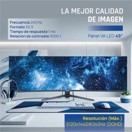 iggual Monitor 49 5K DQHD 1ms 240Hz MM AA Curvo