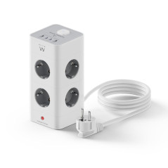 Regleta sobremesa ewent ew3864 8x schuko - 2x usb tipo a - 2x usb tipo