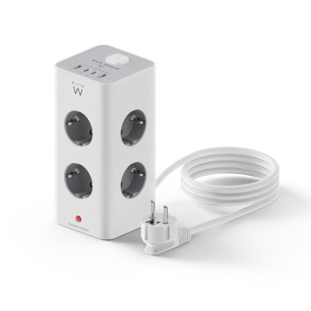 Regleta sobremesa ewent ew3864 8x schuko - 2x usb tipo a - 2x usb tipo
