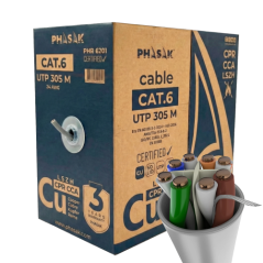 Bobina cable red phasak utp cat.6 lszh certificacion cpr (ignifugo) cc