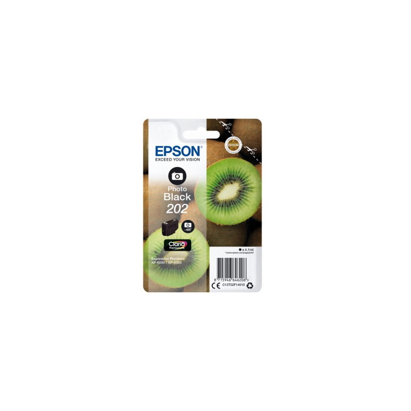 Cartucho tinta epson c13t02f14010 singlepack foto negro 202 claria premium ink xp - 6000 - xp - 6005 - kiwi