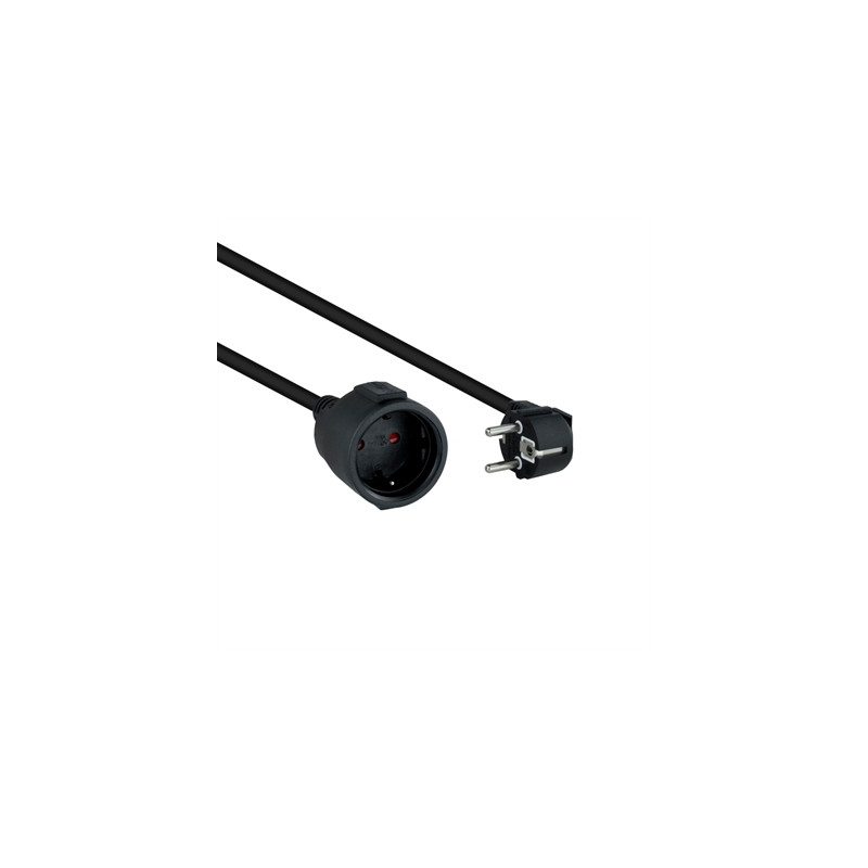 Cable de alimentacion schuko nanocable 5m - macho - hembra - negro