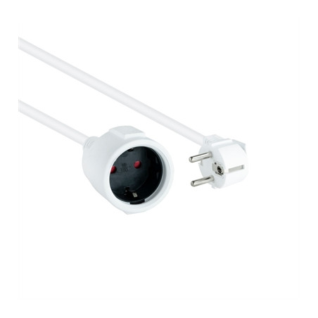 Cable de alimentacion schuko nanocable 2m - macho - hembra - blanco