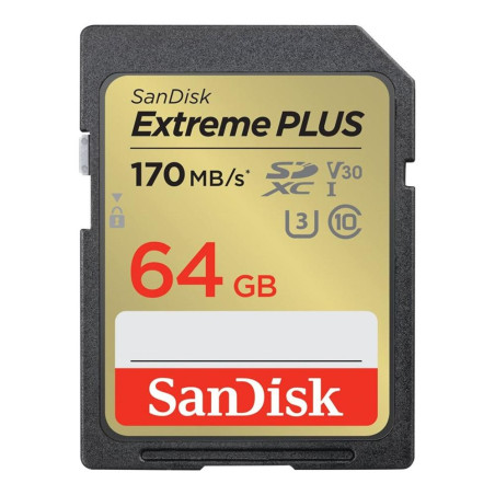 Tarjeta memoria secure digital sdxc 64gb sandisk extreme plus clase 10