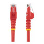 Cable de red startech latiguillo rj45 utp cat6 0.5m rojo