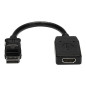 Adaptador displayport a hdmi startech 0.24m - macho - hembra - negro