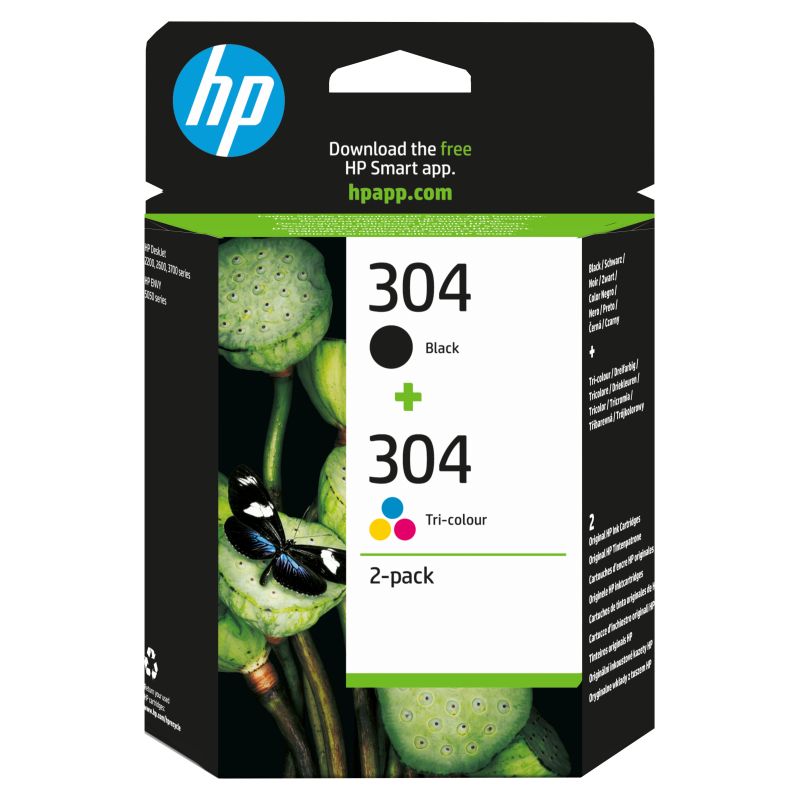 HP Paquete de 2 cartuchos de tinta Original 304 negro/tricolor