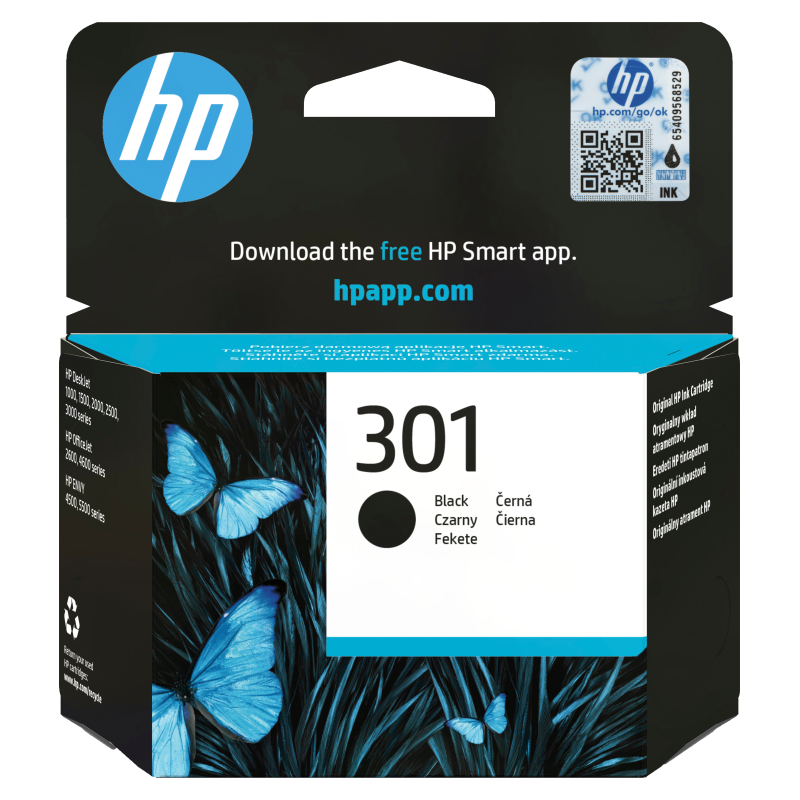 HP Cartucho de tinta original 301 negro
