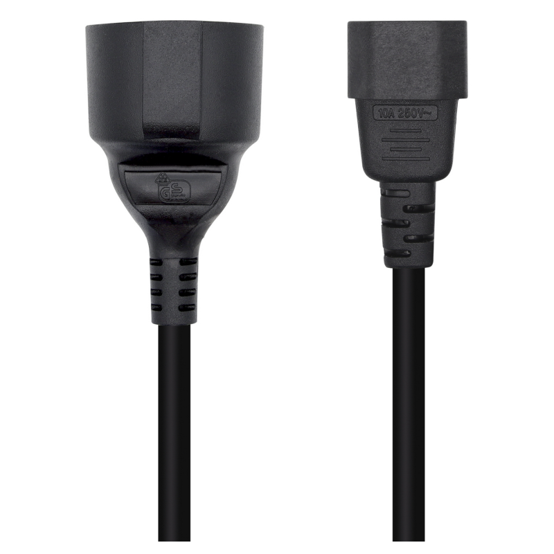 AISENS Cable Alimentación 16A, C14/M A CEE7/H, 25cm