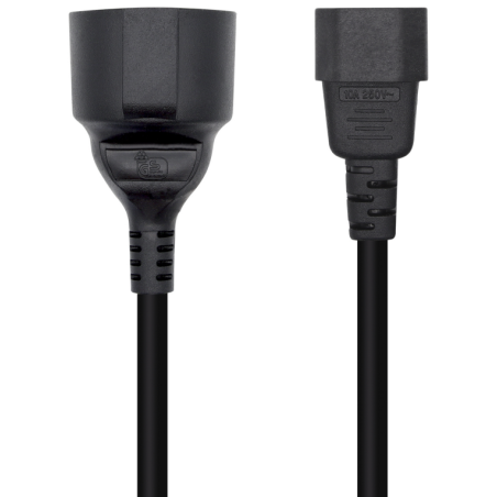 AISENS Cable Alimentación 16A, C14/M A CEE7/H, 25cm