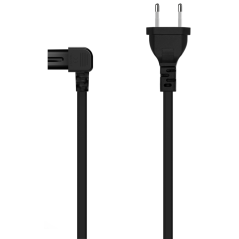 AISENS Cable Alimentación Acodado Forma 8, CEE7/16/M-C7/H, Negro, 1.8M