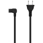 AISENS Cable Alimentación Acodado Forma 8, CEE7/16/M-C7/H, Negro, 1.8M